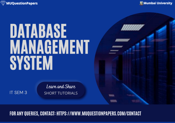 SE IT SEM 3 - DATABASE MANAGEMENT SYSTEM - MuCertification.com